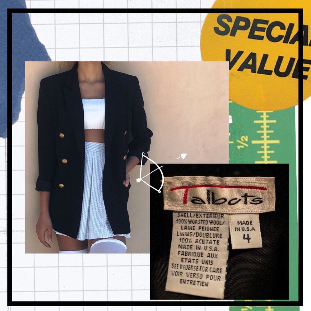 SOLD 👒 Talbots Black double-breasted blazer!